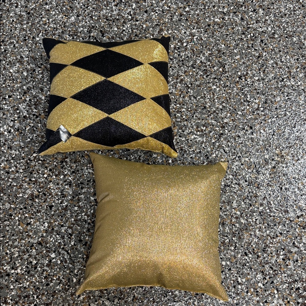 Gold and Black Decorative Throw Pillows